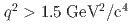 $$ q^2 > 1.5 ; mathrm{GeV^2/c^4}$$