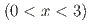 $$(0 < x < 3)$$