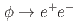 $$phi rightarrow e^{+}e^{-}$$