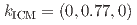$$k_{rm ICM} = (0, 0.77, 0)$$