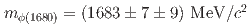 $$m_{phi(1680)} = (1683 pm 7 pm 9)~{rm MeV}/c^{2}$$